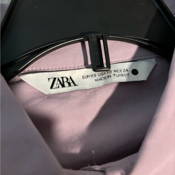 Zara Light Purple Cropped Button-Up Shirt - Picture 4 of 4